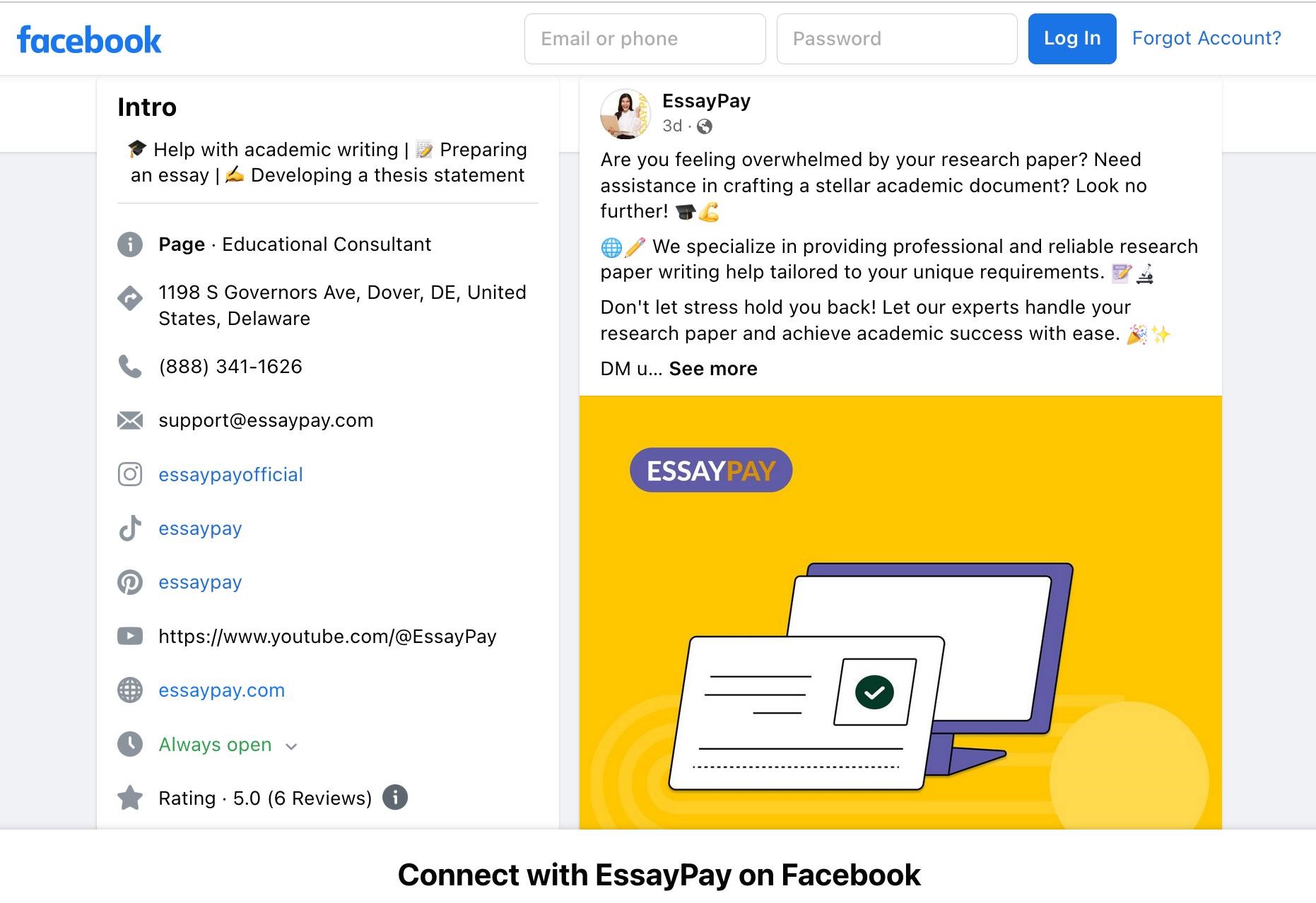 EssayPay on Facebook